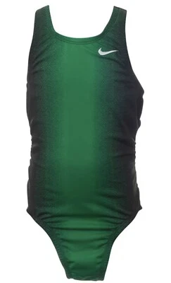 Nike Girls Performance Swimsuit Nylon Green/Black Size 8/24 - Image 1 of 4