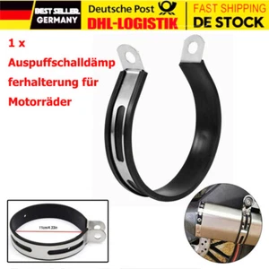 1 Stück Schwarz Motorrad Auspuff Schalldämpfer Metall Halterung für Motorräder - Bild 1 von 14