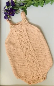 Hand knitted Romper/ 12-18 months/ Photo prop/ Cake smash - Picture 1 of 6