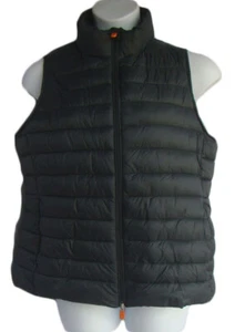 SAVE THE DUCK Black Ultra Light Breathable Jacket Puffer Vest NWT Womens Size 1X - Picture 1 of 5