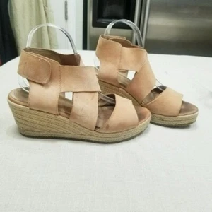Eileen Fisher ‘Willow’ espadrille Chunky Wedge Tan Neutral Color Hook & Loop 8.5 - Picture 1 of 16