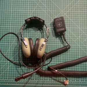 DAVID CLARK H6030 HEADSET W/BOOM MOUNTED M-77 MIC And C6017 Adapter - Picture 1 of 10