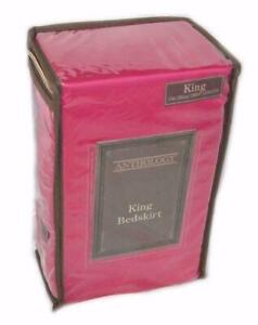 ANTHOLOGY Brynn Hot Pink KING BEDSKIRT NWT COTTON 15" DROP