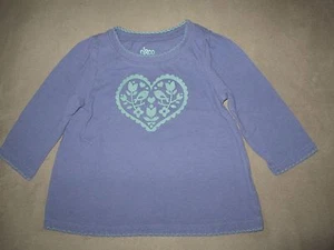 Kleinkind Mädchen blau CIRCO Herz Liebe Vögel Blumen L/S 100 % Baumwolle Top - 6 Monate - Bild 1 von 6