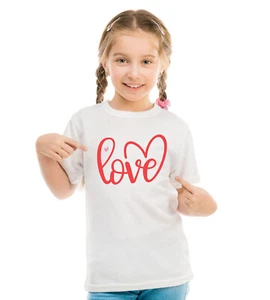 Love Shirt for Girls, Script Love T-Shirt, Love T-Shirt for Girls, Love Tee - Picture 1 of 8