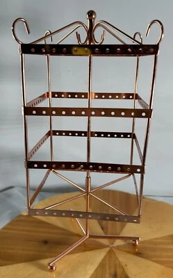Display Stand for Earrings Rotating  4 Tear Holds 96 Pairs Table Top Two Piece - Image 1 of 4