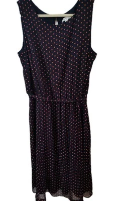 Vestido Coldwater Creek Talla 18 Lunares Sin Mangas Forrado Cintura Elástica, Faja.   Foto 1 de 4