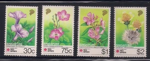 Singapore    1991    Sc # 611-14   Flowers   MNH    OG - Picture 1 of 1
