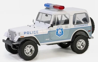 GREENLIGHT, JEEP CJ-7 1982 Police de Floride, échelle 1/18, GREEN19140 - Photo 1/2