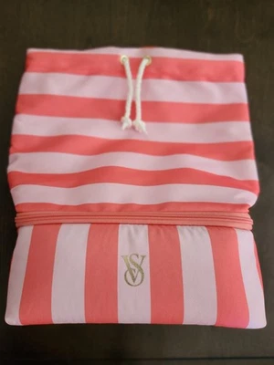 Victoria's Secret пляж сумка с кулер молнии отсек рюкзак розовый/коралловый новый - Изображение 1 из 4