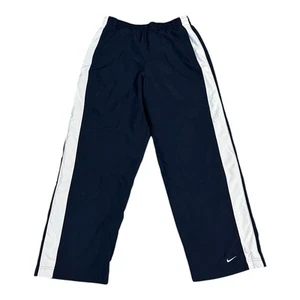 Vintage Nike Athletic Pants Men Size XL Navy Blue White Stripe Lined Gray Tag - Picture 1 of 15