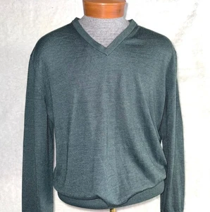 Ermenegildo Zegna hunter green lightweight v-neck sweater cashmere Size L-XL Ita - Picture 1 of 8