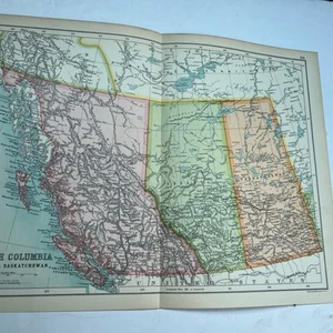 1910: Antique Map Of British Columbia Alberta Saskatchewan CS #66 Antiquarian - Picture 1 of 9