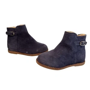 Janie And Jack Toddler Girls Blue Suede Bootie Boots 7 - Picture 1 of 4