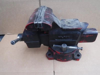 Tornillo de banco utilitario Wilton vintage mandíbulas de 5 1/2" con base giratoria uso ligero Foto 1 de 4