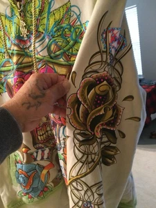 Rara felpa con cappuccio e zip vintage Y2K Christian Audigier - taglia L - Foto 1 di 3