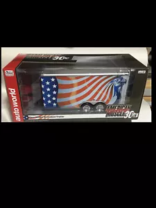 Autoworld 1:18 scale RED WHITE BLUE Enclosed trailer 1266 - Picture 1 of 5