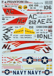 Stampa scala 72-265 scala 1/72 decalcomania per aereo - F-4 Phantom IIs parte-1 - Foto 1 di 12