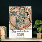 Planner Desk Calendar 2024 Owl Wall Exquisite Pattern Organizer with Thick