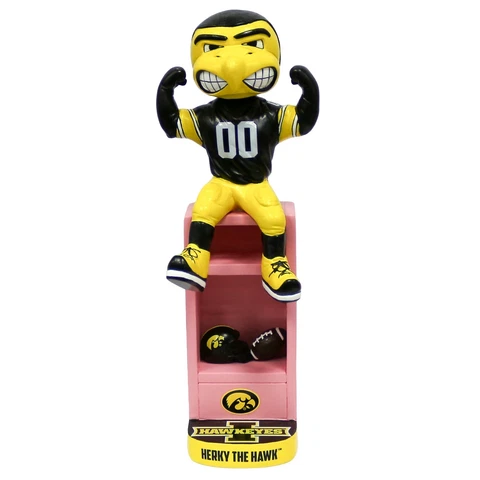 Iowa Hawkeyes Herky the Hawk Pink Locker Mascot Bobblehead NCAA Cover
