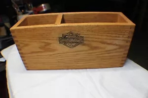 Harley Davidson Schreibtisch Ablage ~ maßgeschneiderte Eiche ~ Schwalbenschwanz Gelenk Holzbox - Bild 1 von 10