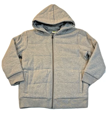 全新带标签 CRAZY 8 Gymboree 男孩 - 灰色绗缝拉链连帽衫 - 尺寸 7/8 超品质 — 第 1/4 张图片