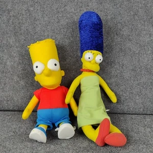Marge Bart Simpson Doll Plush Nanco Toy Factory Tv Show 90s The Simpsons Mom Son - Picture 1 of 22