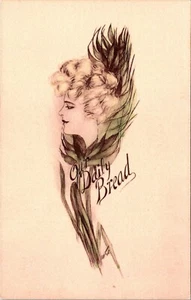 OUR DAILY BREAD Signed Cobb Shinn Postcard - Imagen 1 de 2