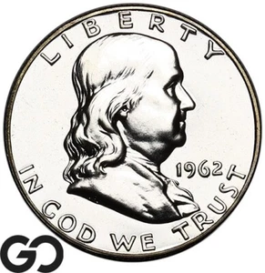 1962 Franklin Half Dollar, PROOF, Solid Gem PR++ - Picture 1 of 3