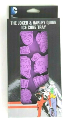 DC Comics The Joker Harley Quinn Ice Cube Tray Flexible Mold Party Drinks 9 Slot - Image 1 of 4
