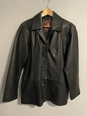 Chaqueta De Colección Territory Ahead Para Hombre Talla Grande Negra Cuero Genuino Grunge Años 90 Foto 1 de 4