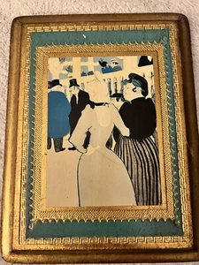 Antico quadro fatto a mano/artigianale su legno galleria d'arte donna fiorentia italiano - Foto 1 di 3