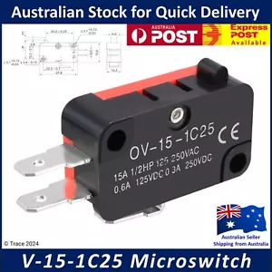 V-15-1C25 Micro Switch - 1/2HP AC / DC Push Button Limit Microswitch SPDT NO NC - Picture 1 of 2