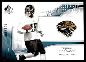 2009 SP Authentic Tiquan Underwood Rookie 519/999 Jacksonville Jaguars #251 R68 - Picture 1 of 2