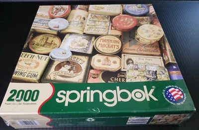 Springbok 2000 Pcs Jigsaw Puzzle 34" x42.5" VINTAGE TREASURES  Vintage Tins New - Image 1 of 4
