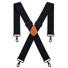 Suspenders for men Mens Suspenders Heavy Duty X Hooks-2inch-black-b