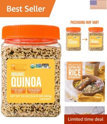 Quinoa orgânica nutritiva 24 oz - , sem glúten e grãos versáteis para refeições - Imagem 1 de 4