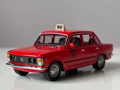 Fiat 125p Taxi Polish/Italian Car Model Red Diecast Toy 1:43 Scale Welly - Image 1 of 4