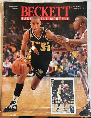 贝克特篮球月刊印第安纳步行者雷吉·米勒 1994 年 11 月 # 52 — 第 1/3 张图片