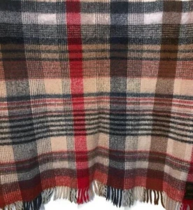 pre-loved authentic MISSONI multi color PLAID throw blanket HANDLOOMED wool - Picture 1 of 9