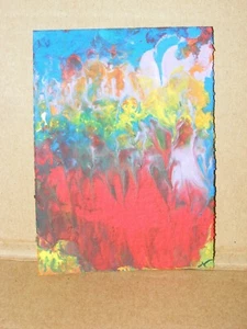 ACEO Original Art Trading Card Acrylic Abstract Painting by NuoVo (#38) - Picture 1 of 2