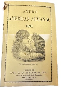 Ayer's American Almanac 1891 Cherry Pectoral Quack Medicine - Bild 1 von 5