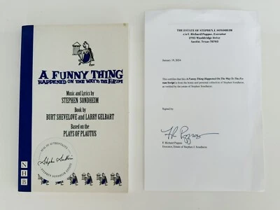 Stephen Sondheim Estate Collection Sticker A FUNNY THING HAPPENED FORUM Script - Image 1 of 4