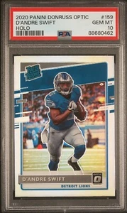 2020 Panini Donruss D'ANDRE SWIFT Optic Holo Prizm Rated Rookie #159 RC PSA 10 - Picture 1 of 4