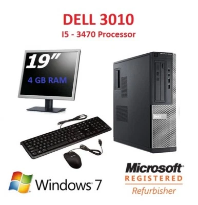 Full Fast Bargain PC Computer DELL 3010 SFF I5-3470 DVD WIN 7 OR 10 GRAPHIC CARD - Image 1 of 4