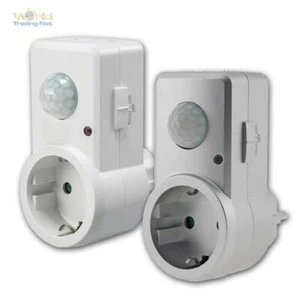 Zwischenstecker / Steckdose mit PIR Bewegungsmelder IR 120° 9m 230V LED-geeignet - Bild 1 von 8