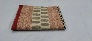 Colcha manta edredón Kantha de algodón tamaño doble estampada a mano india - Imagen 1 de 5