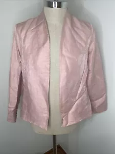 NEW Eileen Fisher Sz M Shawl Collar Jacket Linen Pink 16fo-j445 Silk Blazer - Picture 1 of 11
