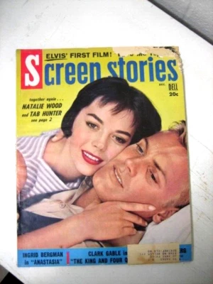 SCREEN STORIES DECEMBER 1956,  NATALIE WOOD ELVIS PRESLEY Foto 1 de 3