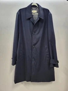 Michael Kors Mens Navy Blue Trench Coat Jacket Sz 44r 44 R Dress - Picture 1 of 6